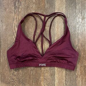 PINK Victoria's Secret Deep Red Strappy Bralette